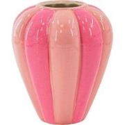 Flower Vase- Swirl Vase-Ceramic- Neon Pink/ Light Pink- 20x20x21,5 cm