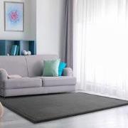 Laagpolig Effen Vloerkleed Tazira - Antraciet - 200x350 cm