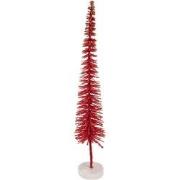 Clayre & Eef Kerstdecoratie Beeld Kerstboom Ø 8x40 cm Rood Hout