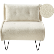 VESTFOLD  - Slaapbank 1-zits - Lichtbeige - Bouclé