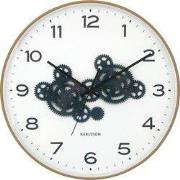 Karlsson - Wandklok Open Gear - Ochre yellow & dark blue- Ø40cm