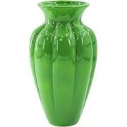 Flower Vase- Pleated Vase-Ceramic-Green- 16,5x16,5x29,5 cm