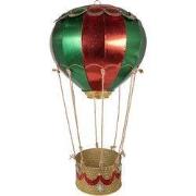 Clayre & Eef Kerstdecoratie Luchtballon Ø 97x160 cm Rood Metaal