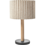 BELESSA - Tafellamp - Lichtbeige - Rubberhout