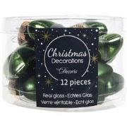 2 stuks - 12 Glazen sterren 40 mm dennen groen