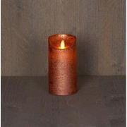 B.o.t. kaars wax rustiek bewegende vlam 7.5x15cm koper 3xaaa/timer