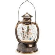 LED Sneeuwlantaarn rond klassiek met sneeuwpoppen