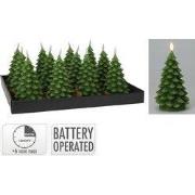 Ledkaars kerstboom 17 cm groen kerstversiering