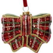 Strik glas l3.4b8.8h8 cm ossenbloed kerst