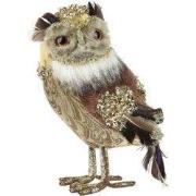 Uil polyester l17b10h19 cm bruin