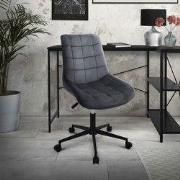 Bureaustoel op wielen grijs met fluwelen bekleding en metalen frame ML...