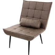Loungestoel Bruin Gestoffeerde fauteuil met lendenkussen Relax fauteui...