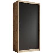 Meubella - Kledingkast Luxor - Zwart - Eiken - 100 cm