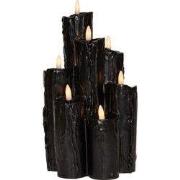 Druipkaars 7x3d vlam 25,5x15 cm zwart