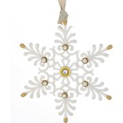 Orn.pvc witgoud l15cm