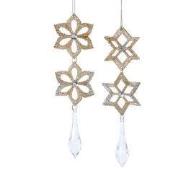 Ornament plastic hanger goud zilver l19cm