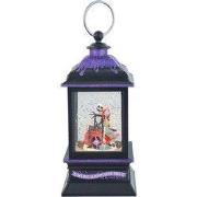 Lantaarn plastic met muziek en glitters ronddraaiend Jack&Sally 27 cm