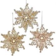 Acryl platina kerstster 3A 12 cm ornament