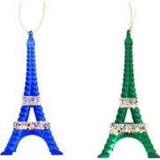 6 inch Eiffel Tower Ornament X 2. III 5x5x10 cm kerstornament