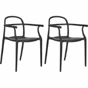 VIDOR - Eetkamerstoel set van 2 - Zwart - Polypropyleen