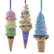 Resin pastel ijshoorntje 3A 10 cm ornament