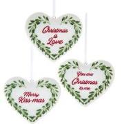 Maretak hart met tekst 3A 7,5 cm ornament