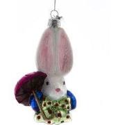 Glas NG Wit Konijnenkop 8 cm ornament