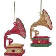 Plastic muziek grammofoon 2A 10,5 cm ornament