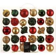 Mix kunststof d7 cm ass 30st kerst