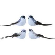 Vogel foam l10b3.5h3.5 cm blauw a2 2st kerst