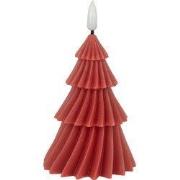 Clayre & Eef LED Kaars Ø 8x13 cm Rood Wax