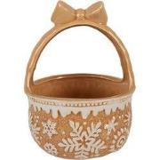 Clayre & Eef Decoratie Mand Ø 15x21 cm Bruin Keramiek