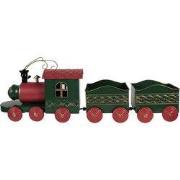 Clayre & Eef Kerstdecoratie Beeld Trein 65x13x23 cm Groen Metaal
