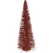 Clayre & Eef Kerstdecoratie Beeld Kerstboom Ø 20x50 cm Roze Hout