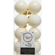 5 stuks - Kerstbal plastic glans en mat d4 cm wolwit 16st