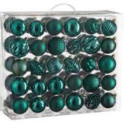 Christmas Baubles Set - 60 Pieces - Ø7 cm - Unbreakable - Petrol