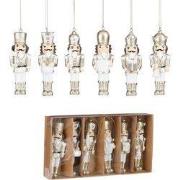 Ornament nutcracker gold 6 pieces - l4xw2xh10,5cm