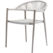 WOOOD Yellow tuinstoel - Touw/Aluminium - Lichtgrijs - Set van 2