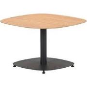 Leon bijzettafel - aluminium - carbon black - light teak look-70x70 cm