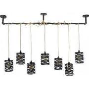 Hanglamp 7-Lichts - Metaal - Zwart - Lamp Twist Wikkel XL