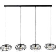 Hanglamp Zwart / Bruin - 4-Lichts - Connect XL