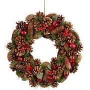 Mica Decorations Landon Kerstkrans met Dennenappels - H9 x Ø45 cm - Br...