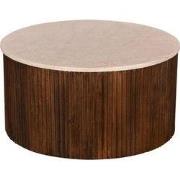 Salontafel Marmer Donkerbruin Mangohout - 70x70x35cm - Davi
