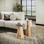 Bijzettafel set Nova acaciahout set van 2