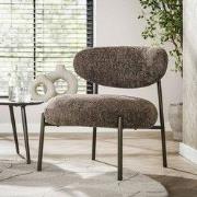 Fauteuil Nova Rond Bruin Stof