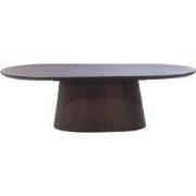 Salontafel Deens Ovaal - Donkerbruin Hout - 100x60x35cm - Stijn