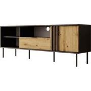 Meubella - Rogan - TV-Meubel - Zwart - 160 cm