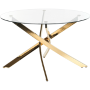 MARAMO - Eettafel - Goud - âŒ€120 cm - Veiligheidsglas