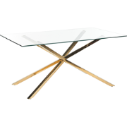 CORA - Eettafel - Goud - 160 x 90 cm - Glas