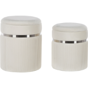 CAMDENTON - Poef set van 2 - Gebroken wit - Fluweel